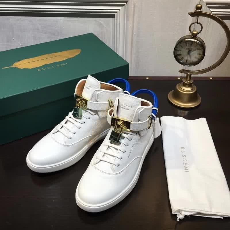 Buscemi Sneakers High Top White Leather Lock Men 4