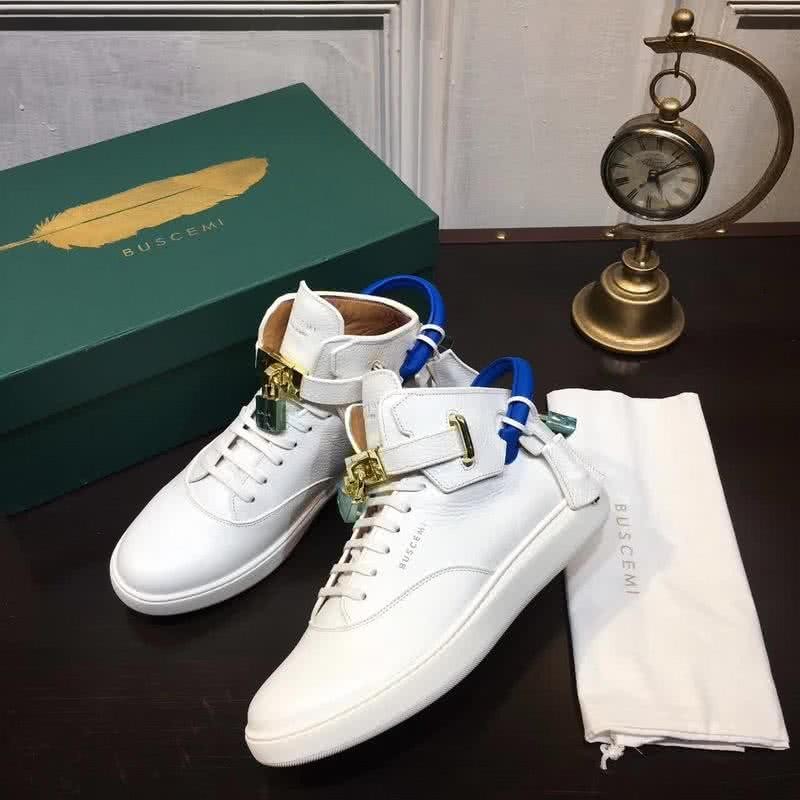Buscemi Sneakers High Top White Leather Lock Men 5