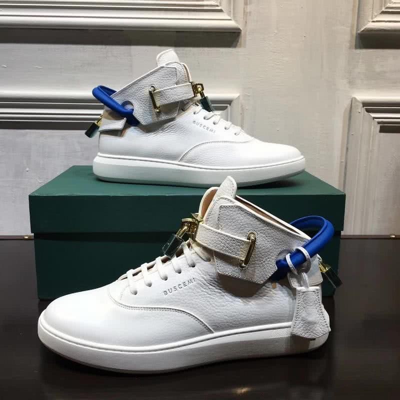 Buscemi Sneakers High Top White Leather Lock Men 7