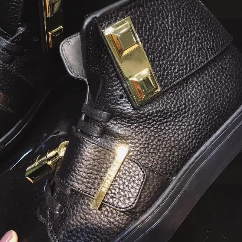 Buscemi Sneakers High Top Black Leather Lock And Belt Men 6