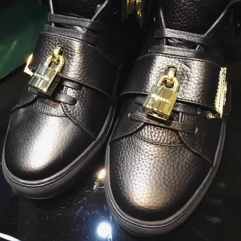 Buscemi Sneakers High Top Black Leather Lock And Belt Men 5