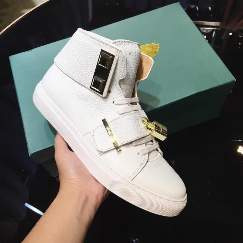 Buscemi Sneakers High Top White Leather Lock And Belt Men 6