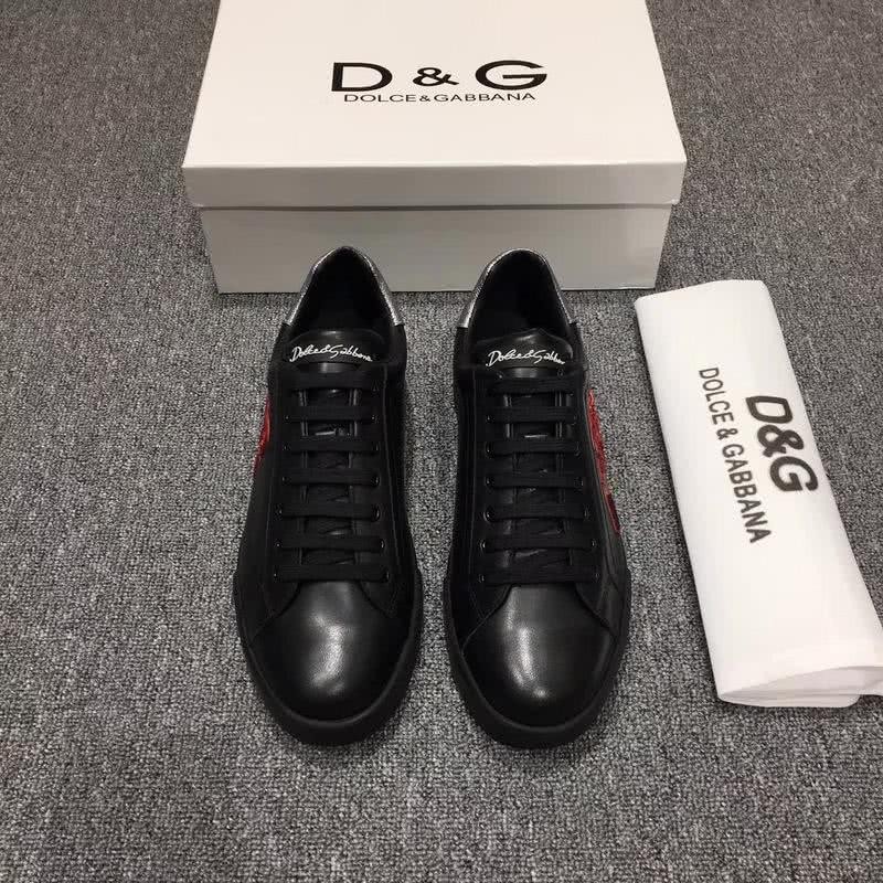 Dolce & Gabbana Sneakers Leather Red Letters Black Silver Men 3