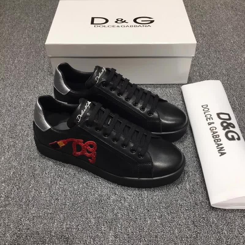 Dolce & Gabbana Sneakers Leather Red Letters Black Silver Men 2