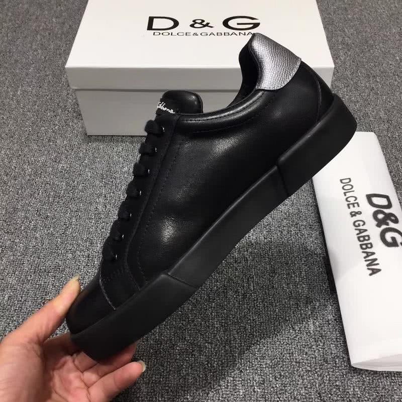 Dolce & Gabbana Sneakers Leather Red Letters Black Silver Men 7