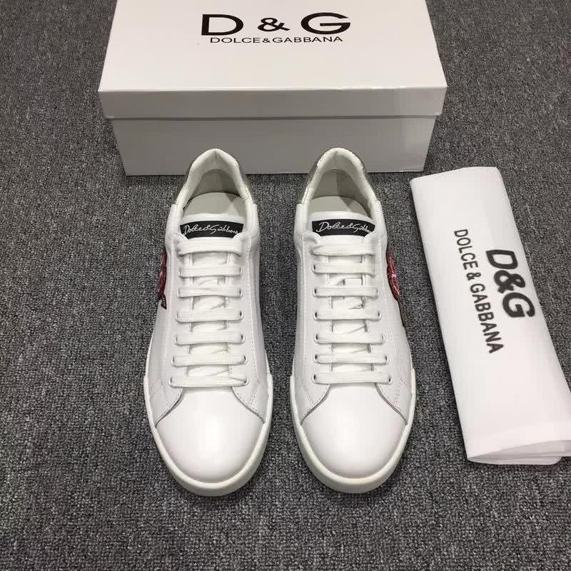 Dolce & Gabbana Sneakers Leather Red Heart White Men 2