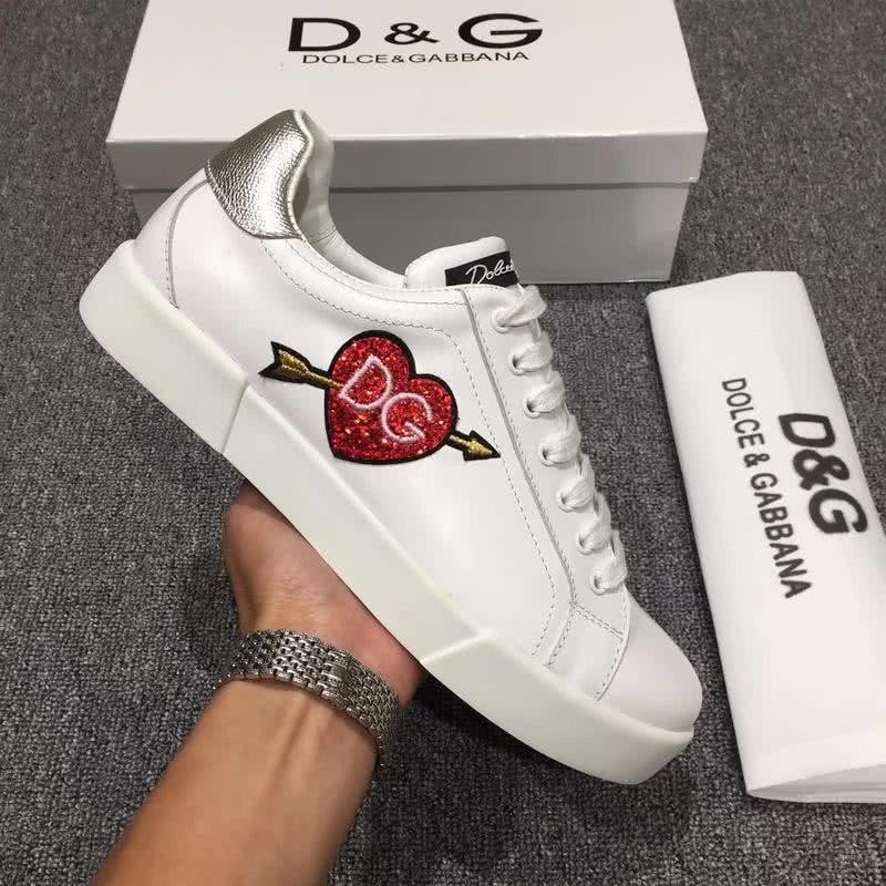 Dolce & Gabbana Sneakers Leather Red Heart White Men 4