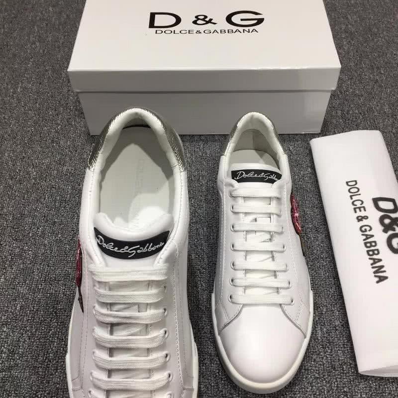 Dolce & Gabbana Sneakers Leather Red Heart White Men 5