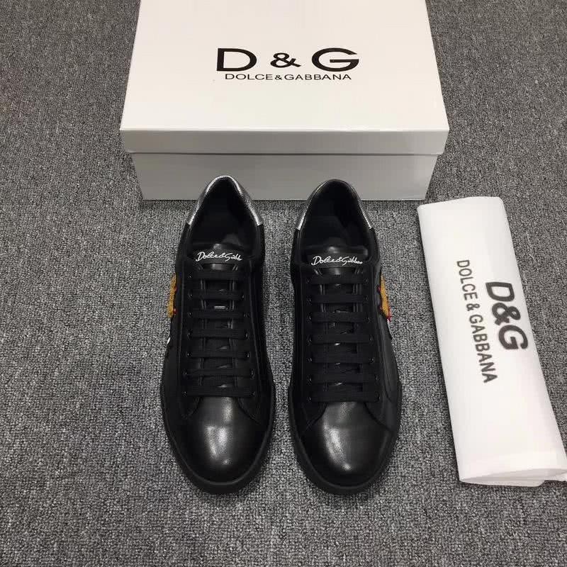 Dolce & Gabbana Sneakers Leather Embroidery All Black Men 2