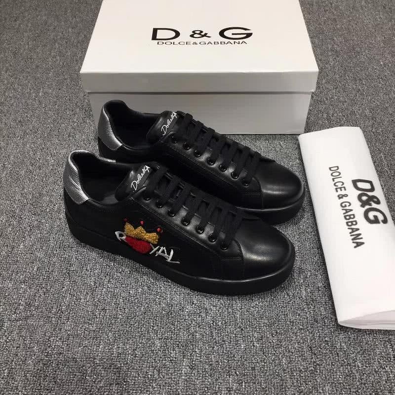Dolce & Gabbana Sneakers Leather Embroidery All Black Men 3