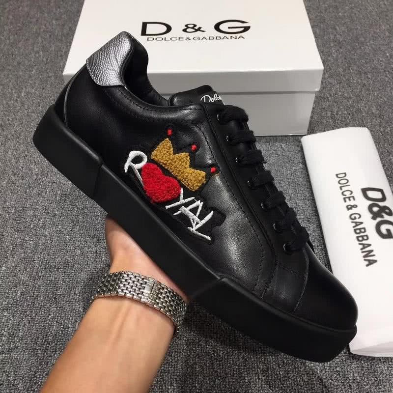 Dolce & Gabbana Sneakers Leather Embroidery All Black Men 4