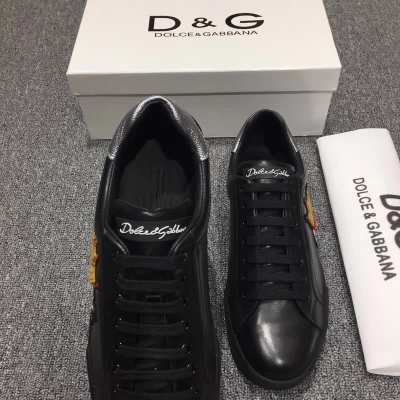 Dolce & Gabbana Sneakers Leather Embroidery All Black Men 5