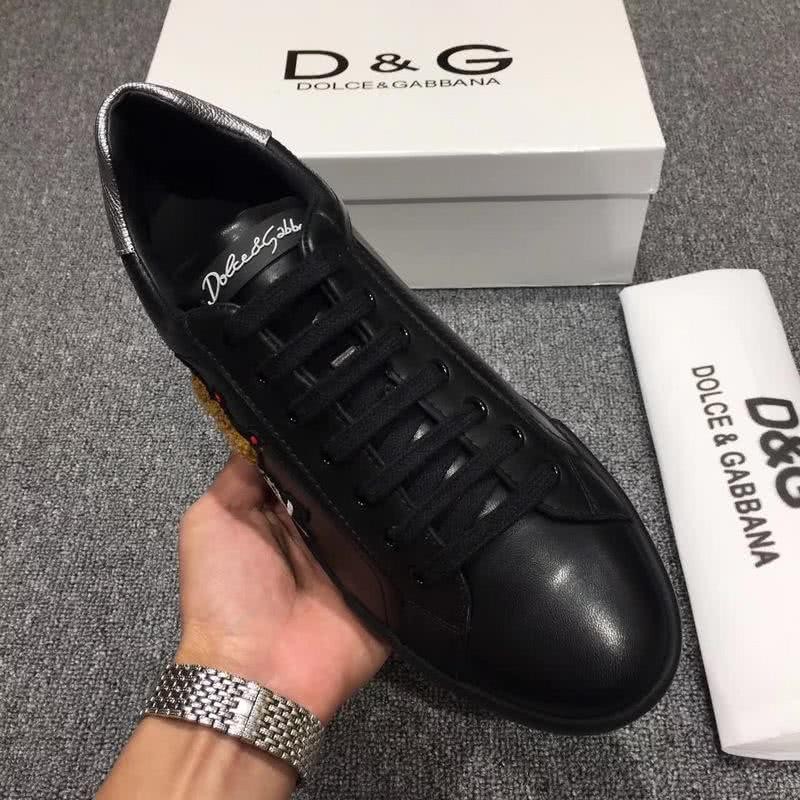 Dolce & Gabbana Sneakers Leather Embroidery All Black Men 6