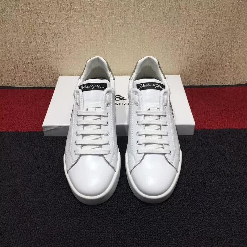 Dolce & Gabbana Sneakers Leather White Silver Men 8