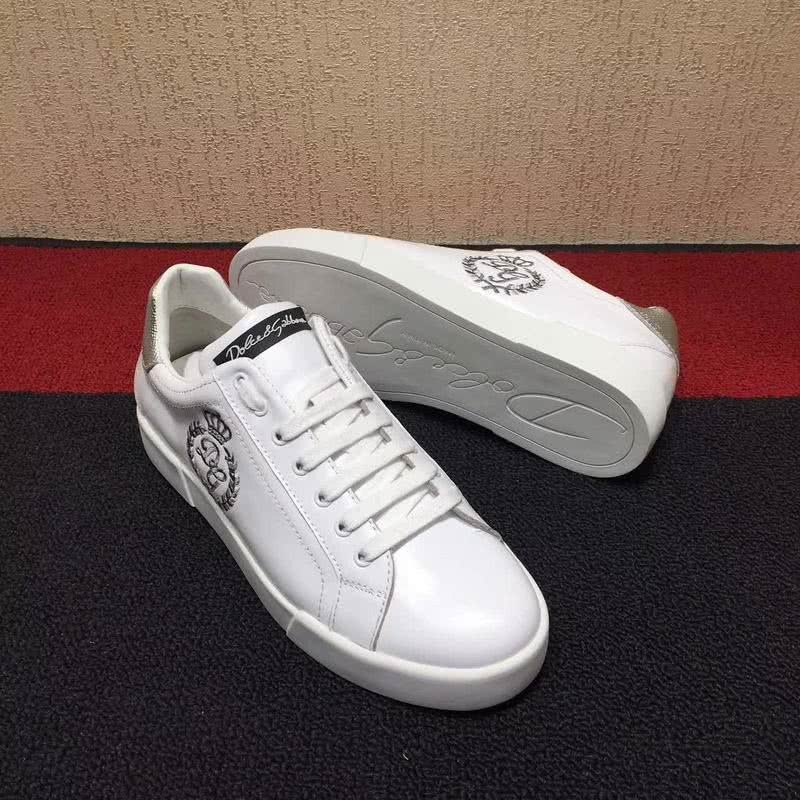 Dolce & Gabbana Sneakers Leather White Silver Men 7