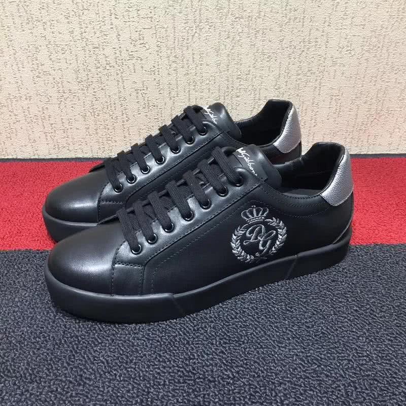 Dolce & Gabbana Sneakers Leather Black Silver Men 1