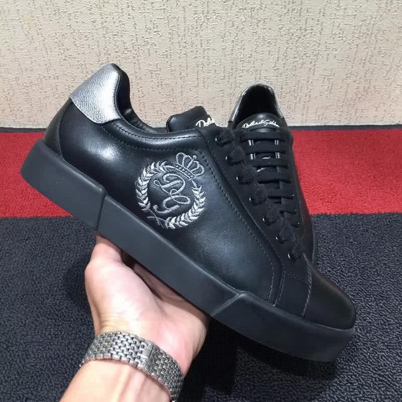Dolce & Gabbana Sneakers Leather Black Silver Men 4