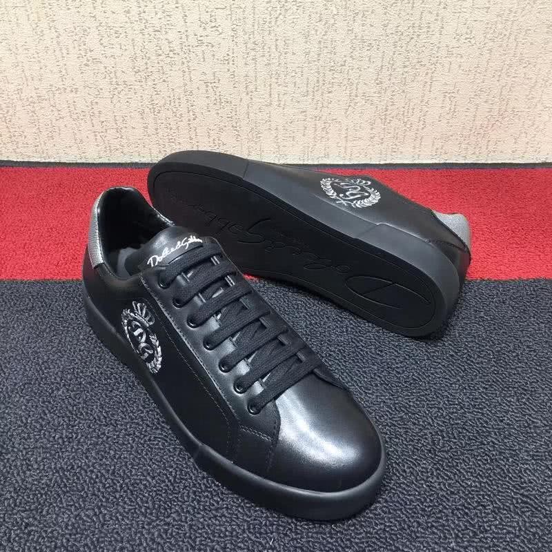 Dolce & Gabbana Sneakers Leather Black Silver Men 8