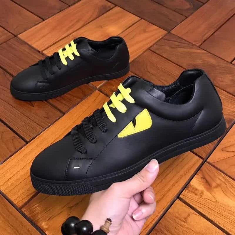 Fendi Sneakers Monster Yellow Shoelaces Black Men 2