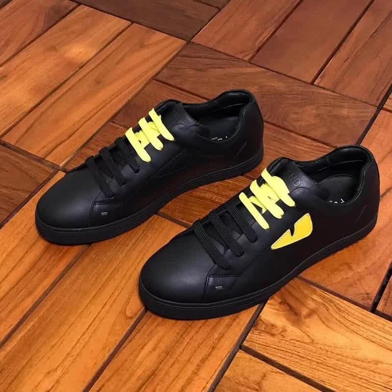 Fendi Sneakers Monster Yellow Shoelaces Black Men 1