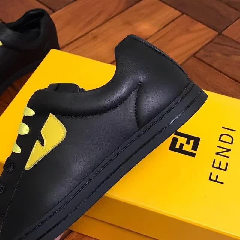 Fendi Sneakers Monster Yellow Shoelaces Black Men 3