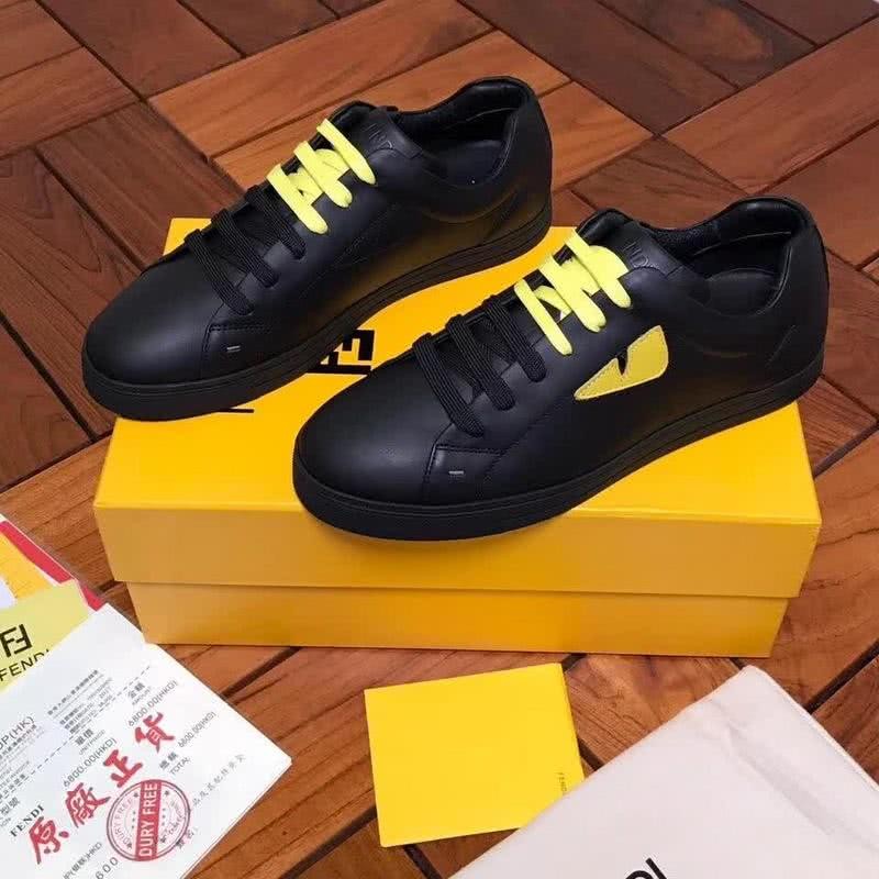 Fendi Sneakers Monster Yellow Shoelaces Black Men 4