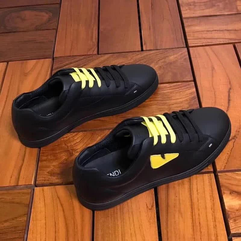 Fendi Sneakers Monster Yellow Shoelaces Black Men 5