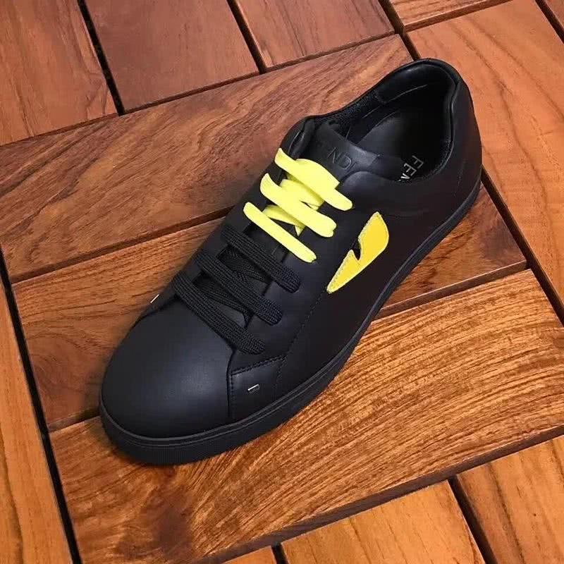 Fendi Sneakers Monster Yellow Shoelaces Black Men 6