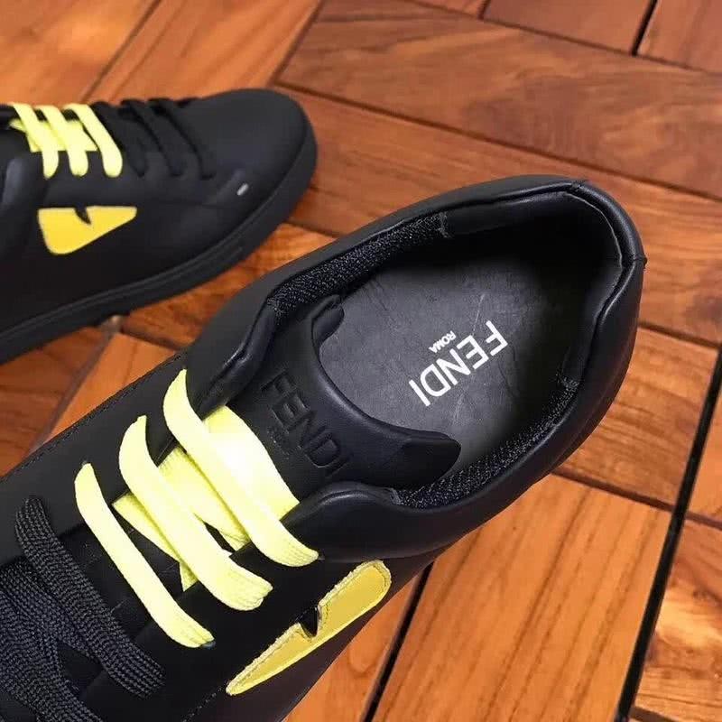 Fendi Sneakers Monster Yellow Shoelaces Black Men 7