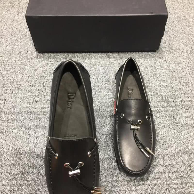 Dior Loafers Real Calf Leather Laces Black Men 5