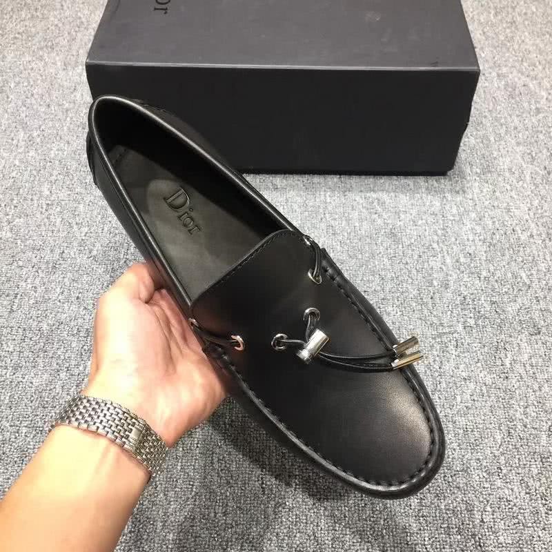 Dior Loafers Real Calf Leather Laces Black Men 6
