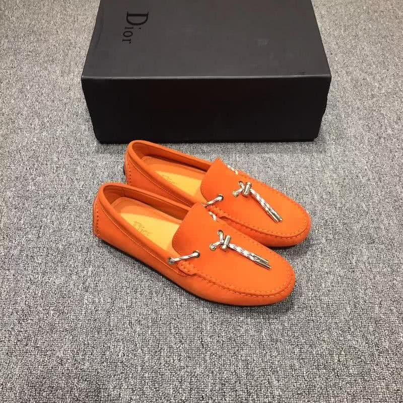 Dior Loafers Real Suede Laces Orange Men 3