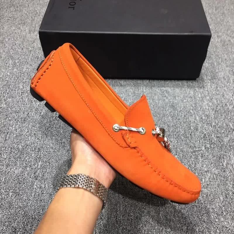 Dior Loafers Real Suede Laces Orange Men 4