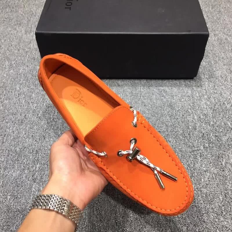 Dior Loafers Real Suede Laces Orange Men 6