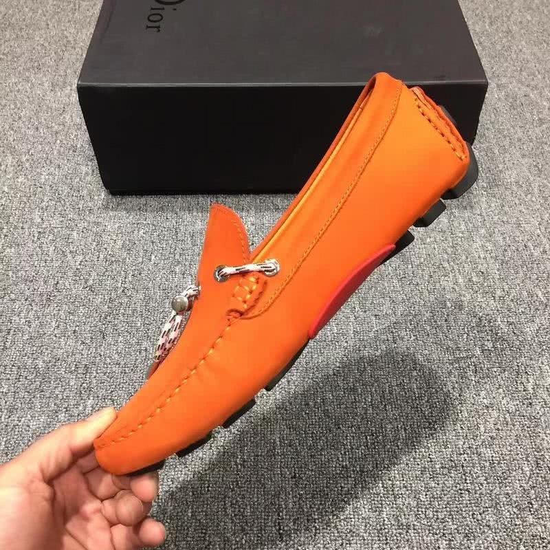 Dior Loafers Real Suede Laces Orange Men 7