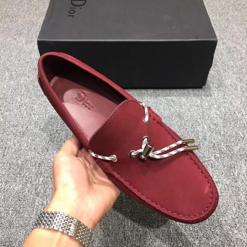 Dior Loafers Real Suede Laces Wine Men 6