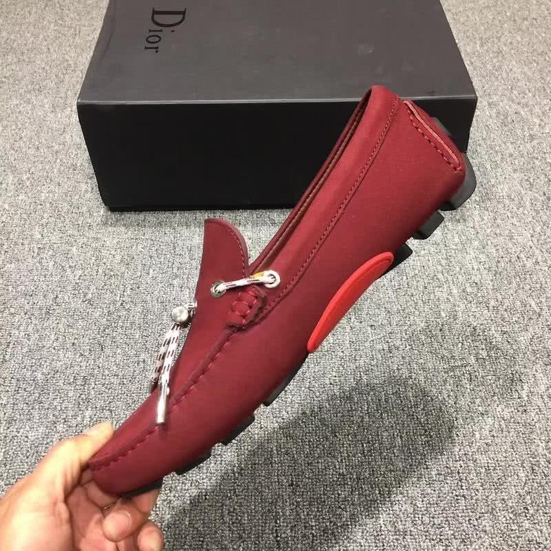 Dior Loafers Real Suede Laces Wine Men 7