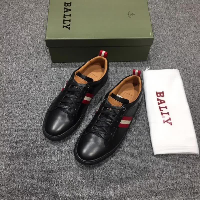 Bally Fashion Business Shoes Cowhide Black And Red Men 1