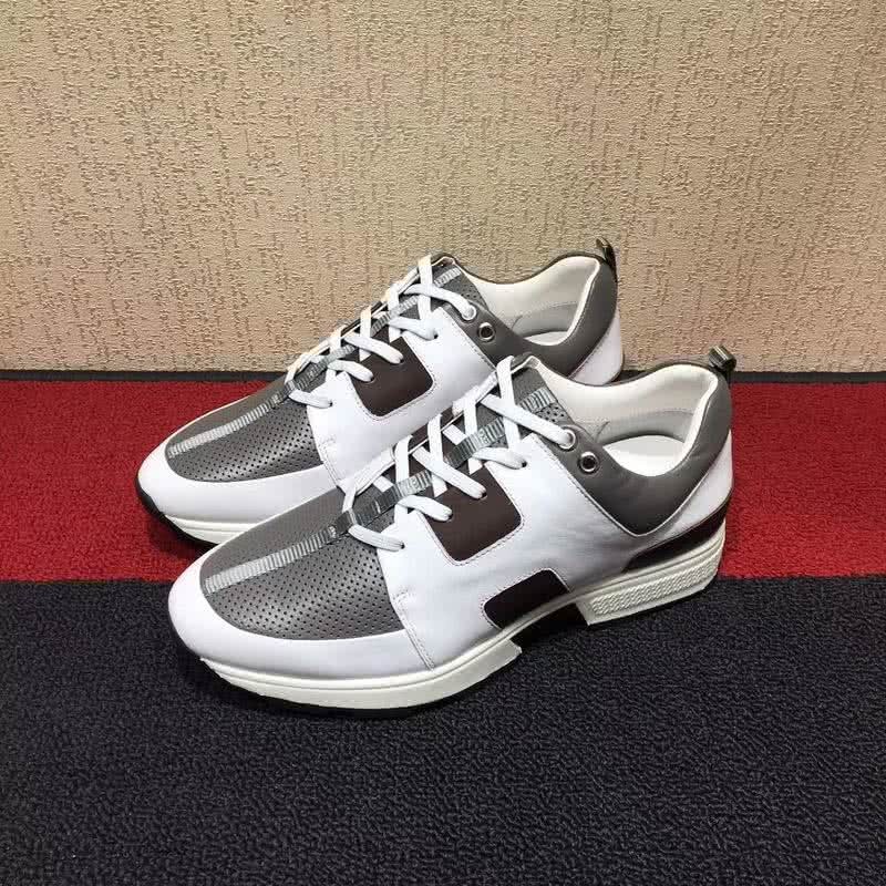 Hermes Fashion Comfortable Sports Shoes Cowhide White And Green Men 3