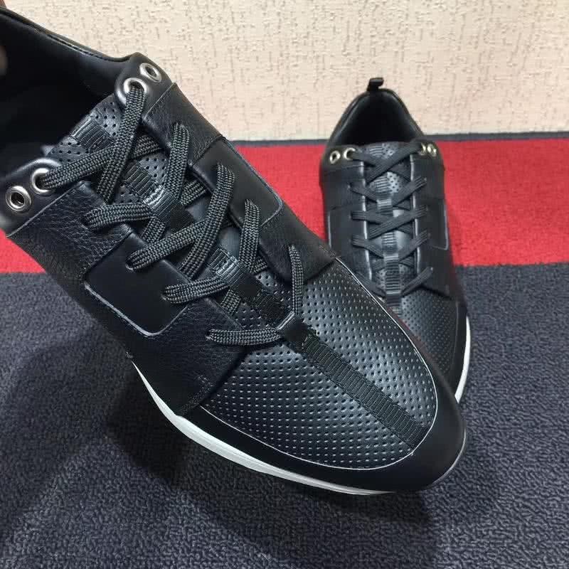 Hermes Fashion Comfortable Sports Shoes Cowhide Black Men 6