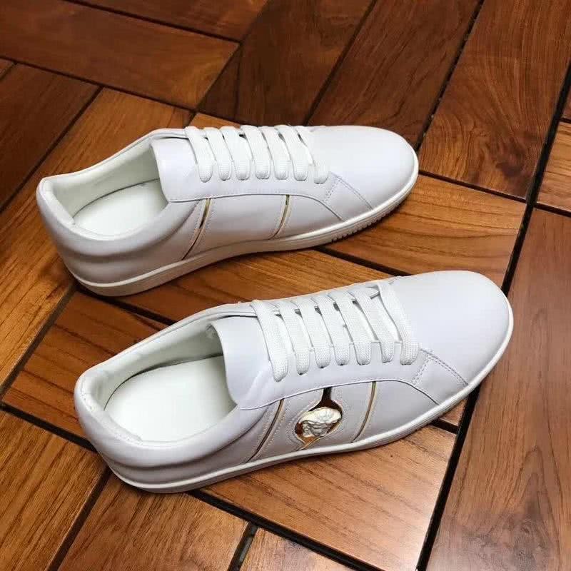 Versace Low-top Casual Shoes Cowhide White And Gold Men 3