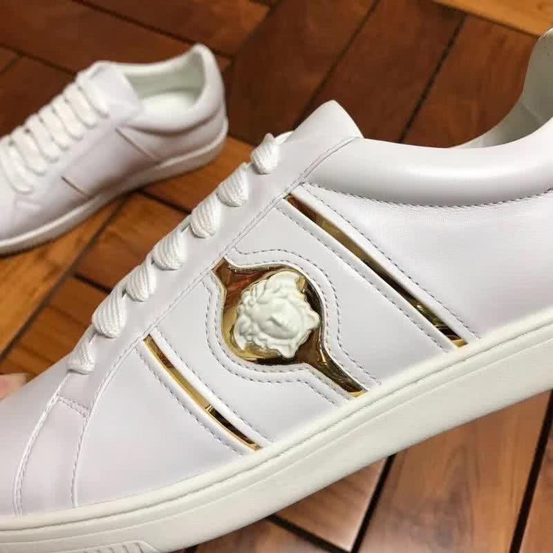 Versace Low-top Casual Shoes Cowhide White And Gold Men 5