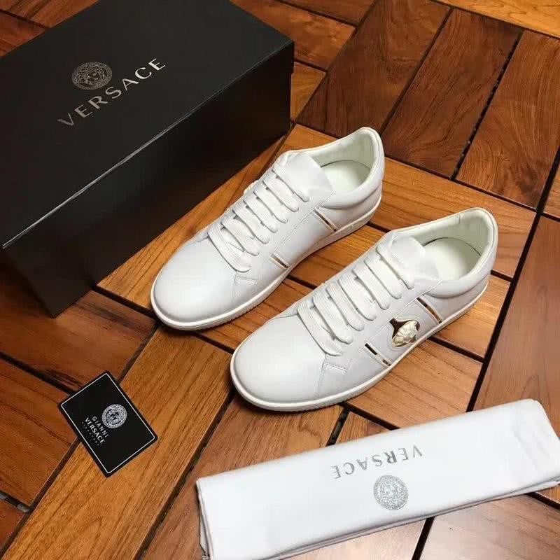 Versace Low-top Casual Shoes Cowhide White And Gold Men 7