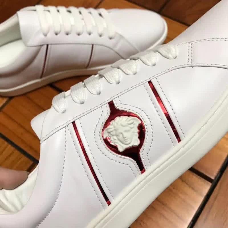 Versace Low-top Casual Shoes Cowhide White And Red Men 2