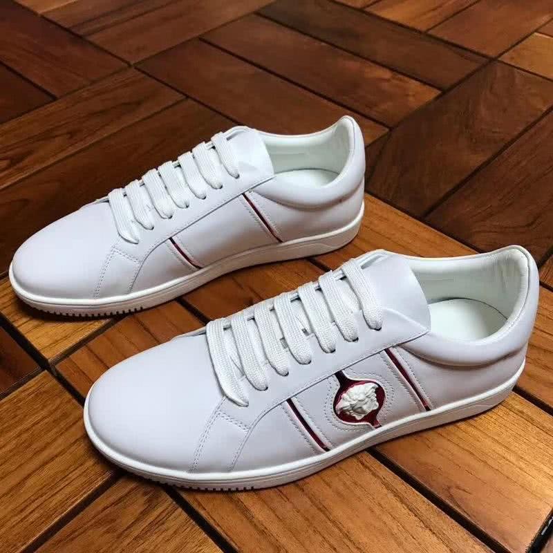 Versace Low-top Casual Shoes Cowhide White And Red Men 3
