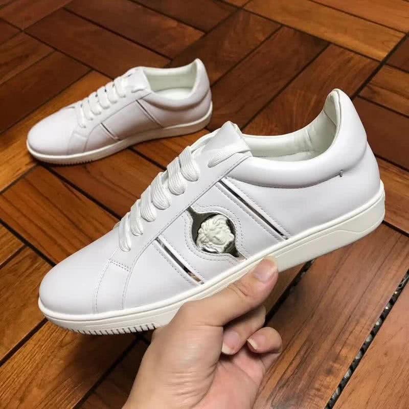 Versace Low-top Casual Shoes Cowhide White And Sliver Men 3