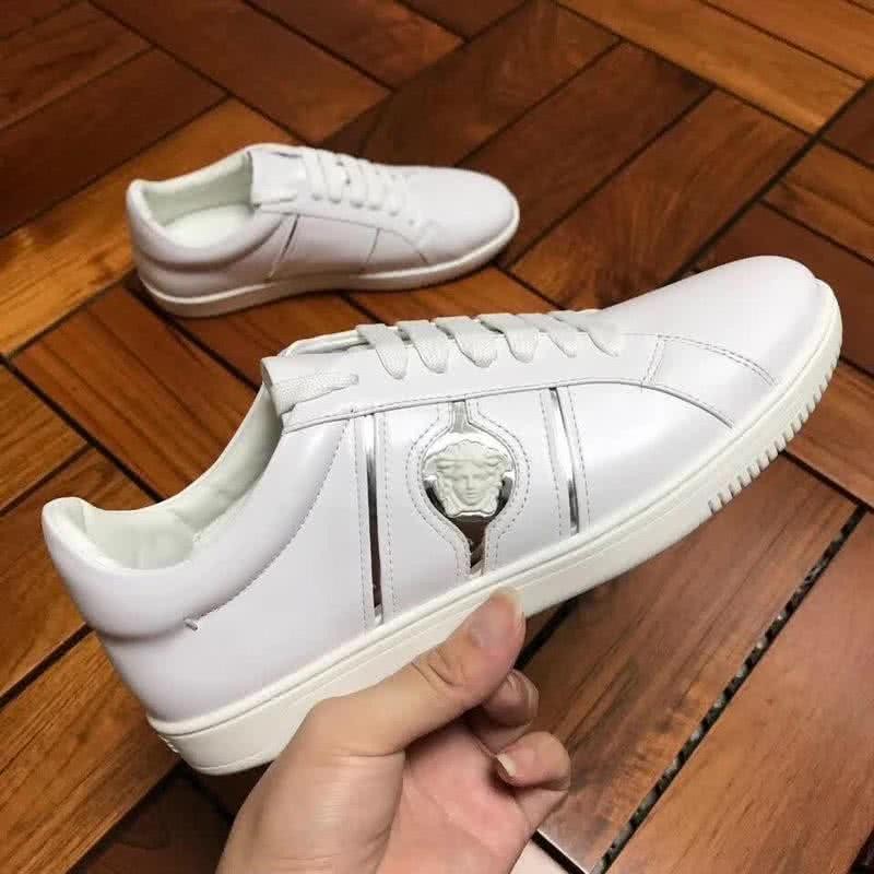 Versace Low-top Casual Shoes Cowhide White And Sliver Men 5