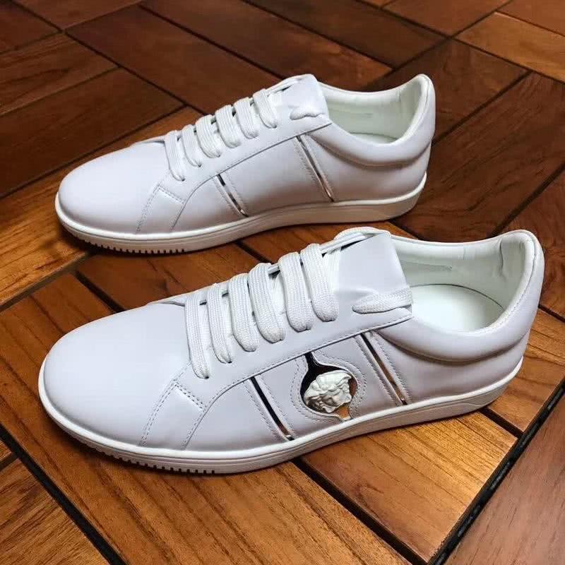 Versace Low-top Casual Shoes Cowhide White And Sliver Men 7