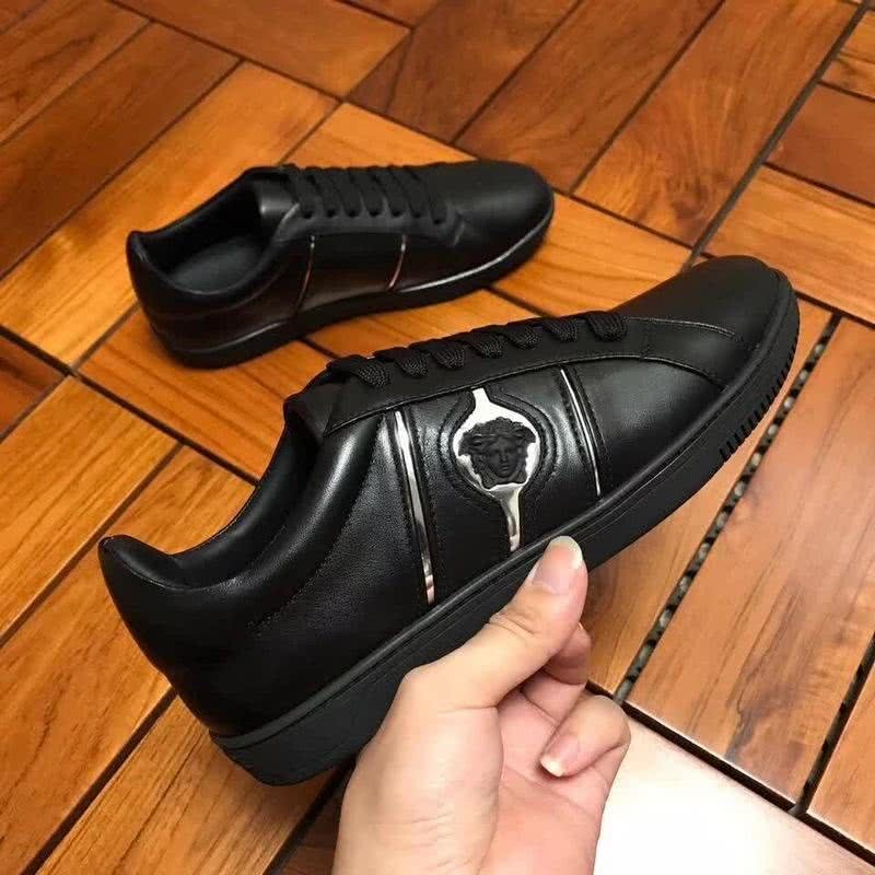 Versace Low-top Casual Shoes Cowhide Black And Sliver Men 2