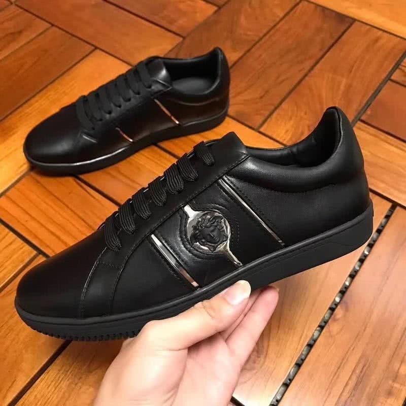 Versace Low-top Casual Shoes Cowhide Black And Sliver Men 3